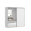 [FLEX-220-HM] Flex Sliding Door Wardrobe 220 cm white (218 cm, Three mirror panel)