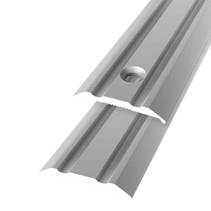 PF 458 polished aluminium connecting profiles, centrally countersunk drilled