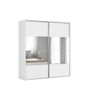 [FLEX-200-240-HM] Flex Sliding Door Wardrobe 200 cm white (Four mirror panel)