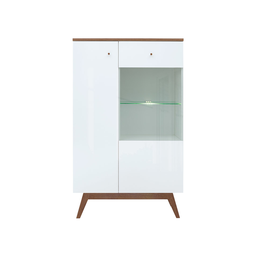 [S385-REG1D1W-BI/MSZ/BIP-KPL01] Glass door cabinet Heda