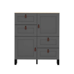 [S499-KOM/100/100/40_6-GF/GF-BC-KPL01] Modeo chest of drawers 100 cm with 2 doors and 4 drawers